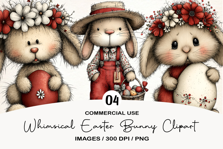 Whimsical Easter Bunny Clipart