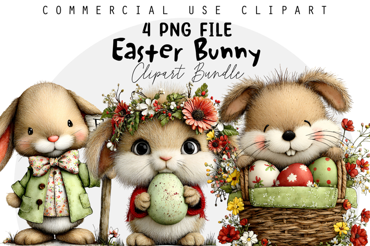 Whimsical Easter Bunny Clipart