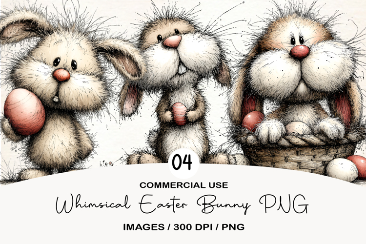 Whimsical Easter Bunny PNG