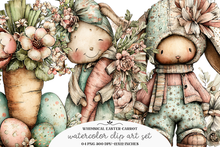 Whimsical easter carrot clipart - Easter carrot Png