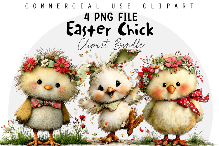 Whimsical Easter Chick Clipart