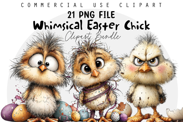 Whimsical Easter Chick Clipart