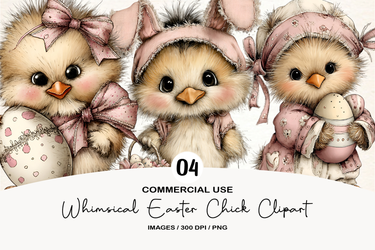 Whimsical Easter Chick Clipart