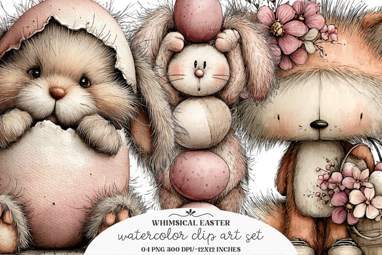 Whimsical Easter Clipart - Easter Clipart, Easter PNG