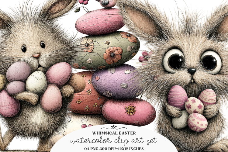 Whimsical easter animals clipart - Easter animals Png
