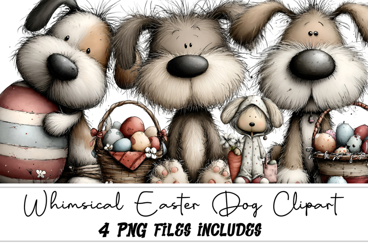 Whimsical Easter Dog Clipart