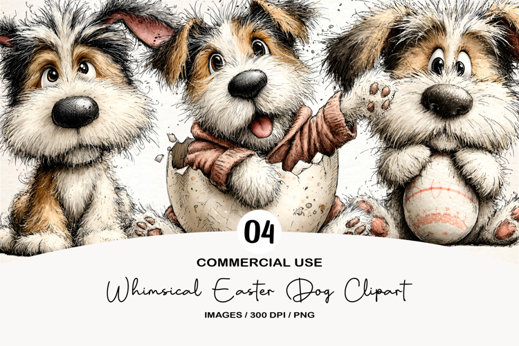Whimsical Easter Dog Clipart