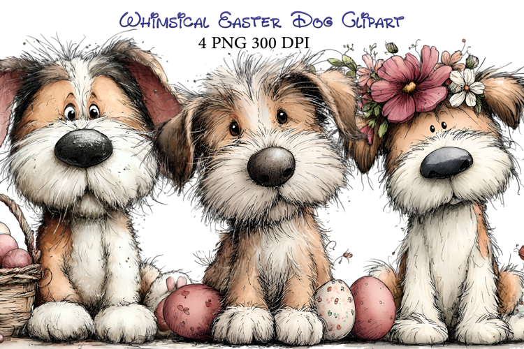 Whimsical Easter Dog Clipart