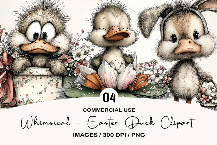 Whimsical - Easter Duck Clipart