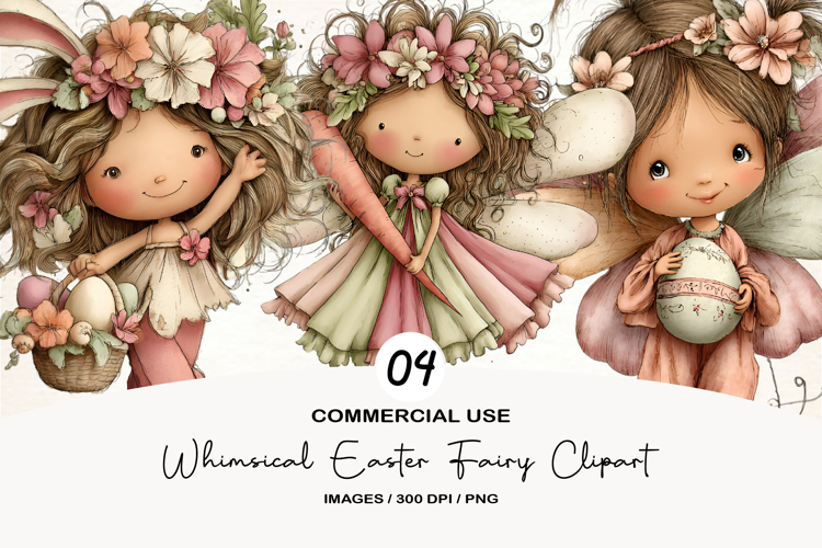 Whimsical Easter Fairy Clipart