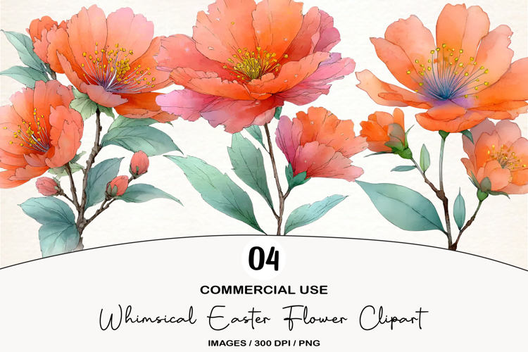 Whimsical Easter Flower Clipart