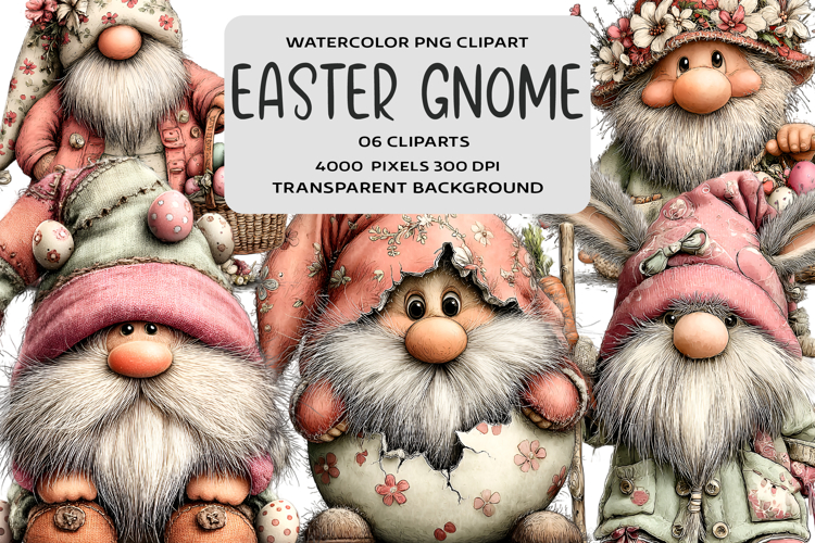 Whimsical Easter Gnome Clipart