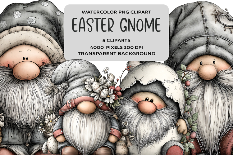 Whimsical Easter Gnome Clipart