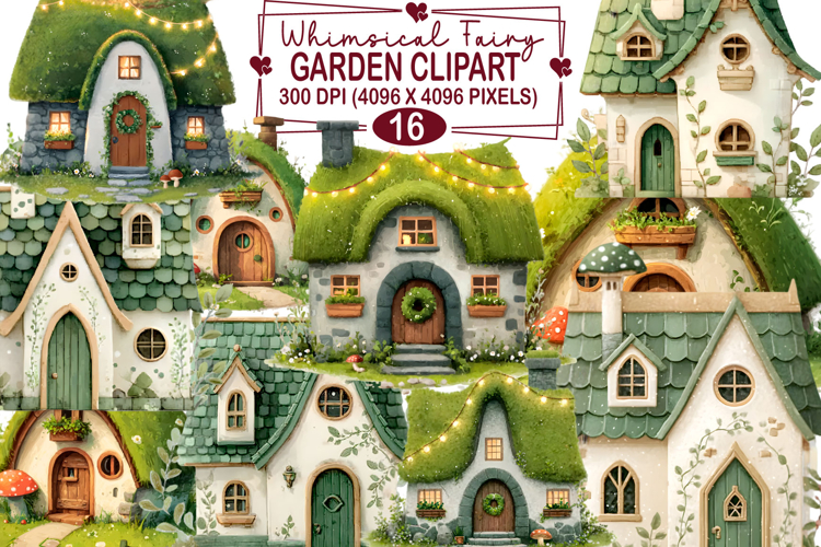 Whimsical Fairy Garden Clipart PNG