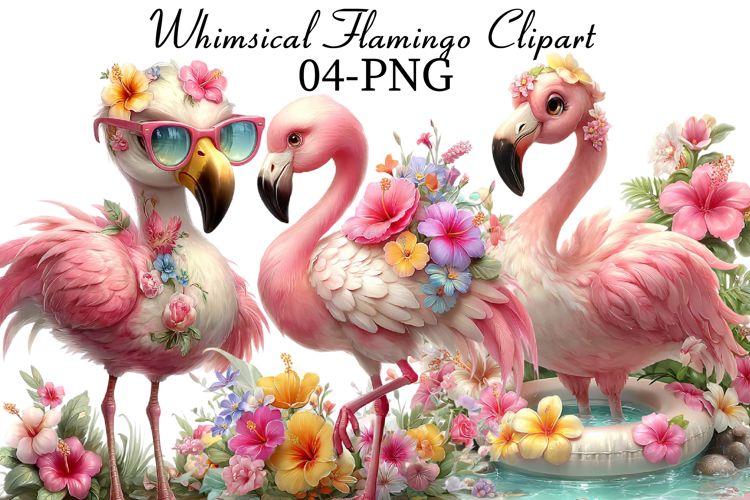 Whimsical Flamingo Clipart