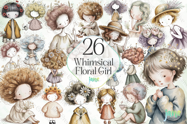 Cute Girl Clipart Image 2