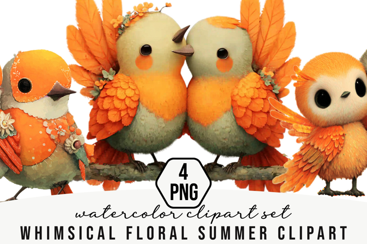 Whimsical Floral Summer Clipart