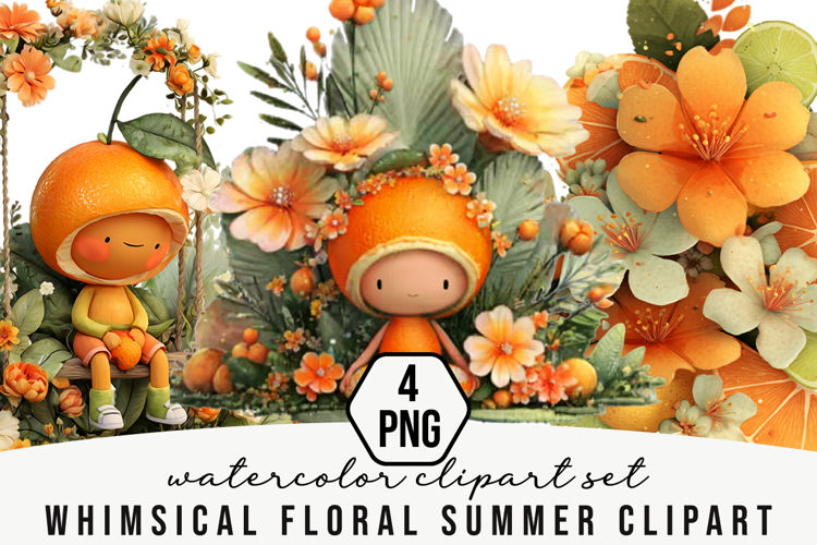 Whimsical Floral Summer Clipart