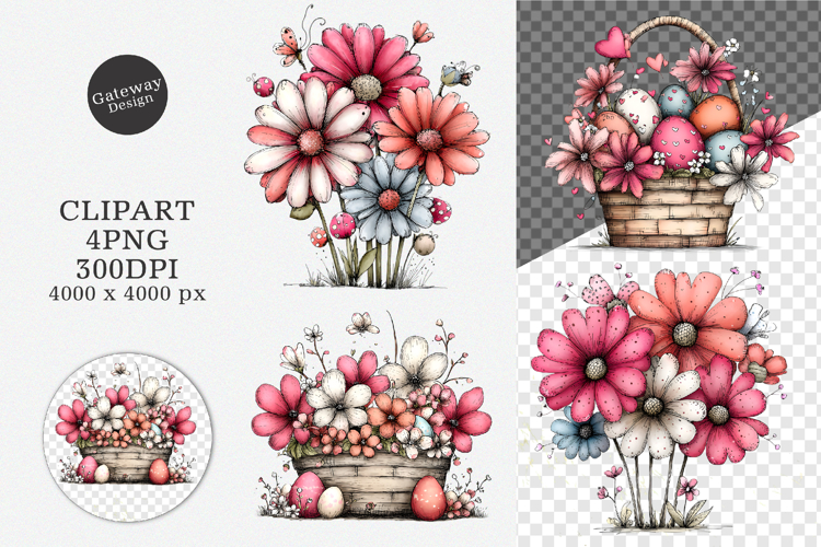 Whimsical Flowers Spring Clipart