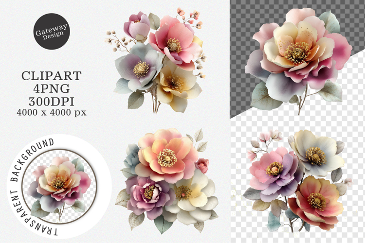 Whimsical Flowers Spring Clipart