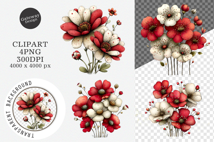 Whimsical Flowers Spring Clipart