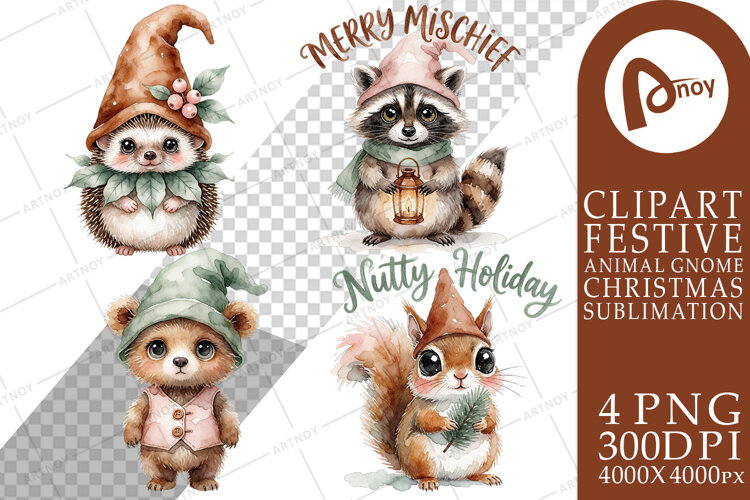 Forest Woodland Gnomes Sublimation example image 1
