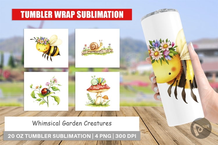 Tumbler Whimsical Garden Creatures