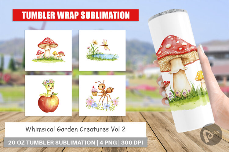 Tumbler Whimsical Garden Creatures example image 1