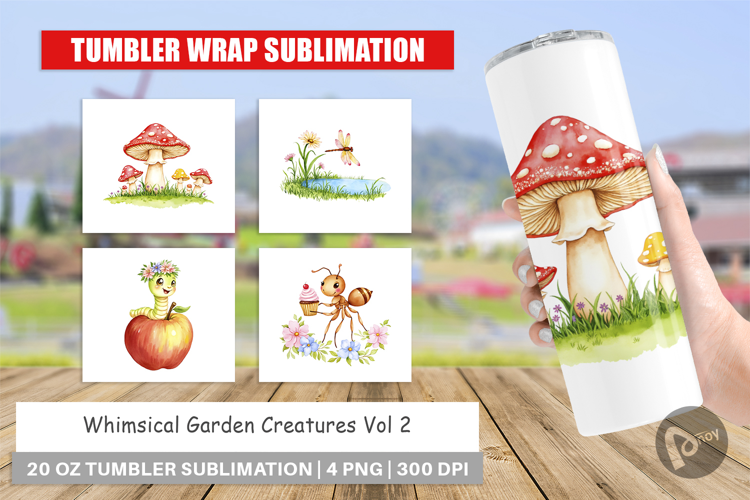 Tumbler Whimsical Garden Creatures