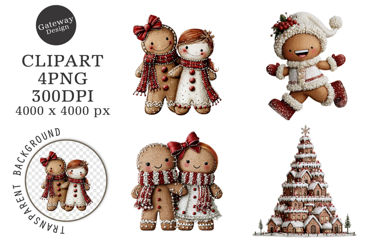 Whimsical Gingerbread Christmas Clipart