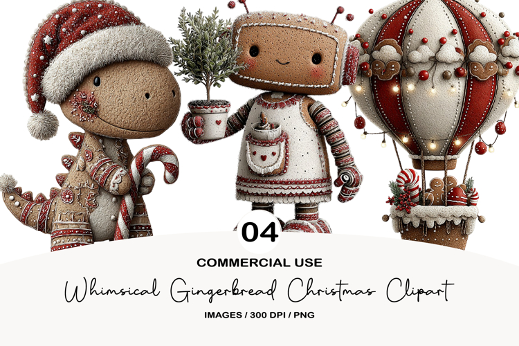 Whimsical Gingerbread Christmas Clipart