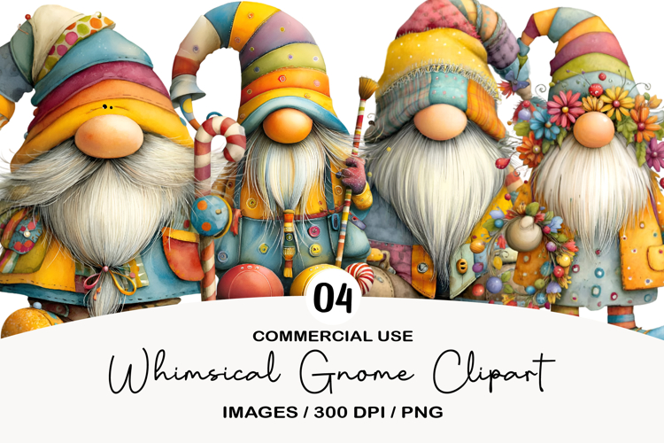 Whimsical Gnome Clipart Sublimation