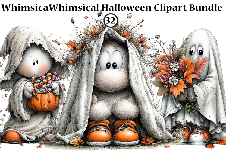 Whimsical Halloween Clipart Bundle PNG