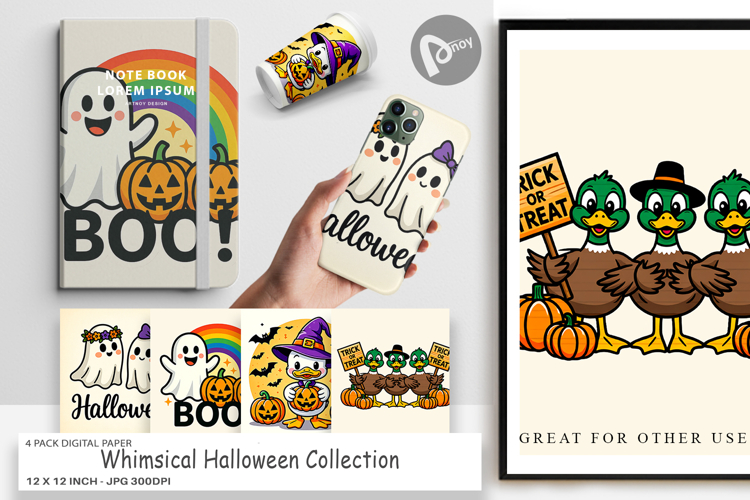 Whimsical Halloween Digital Paper