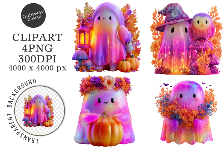 Whimsical Halloween Ghost Clipart Png