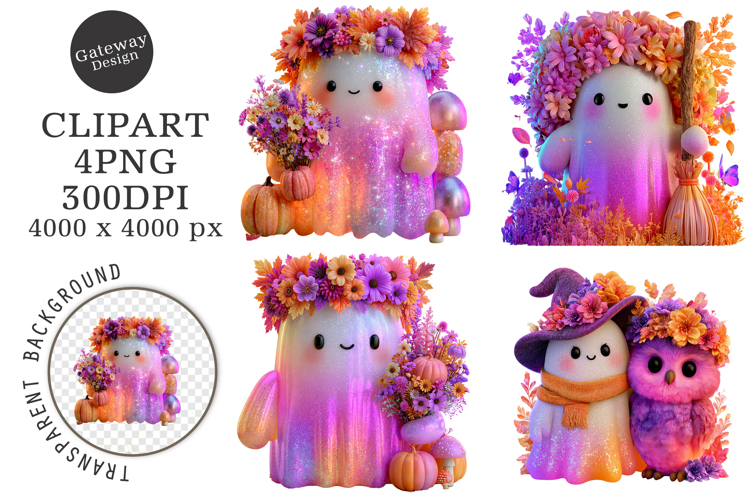 Whimsical Halloween Ghost Clipart Png