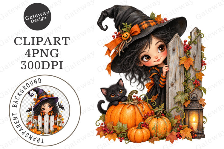 Whimsical Halloween Peeking Clipart PNG example image 1