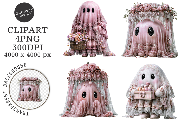Whimsical Halloween Pink Clipart