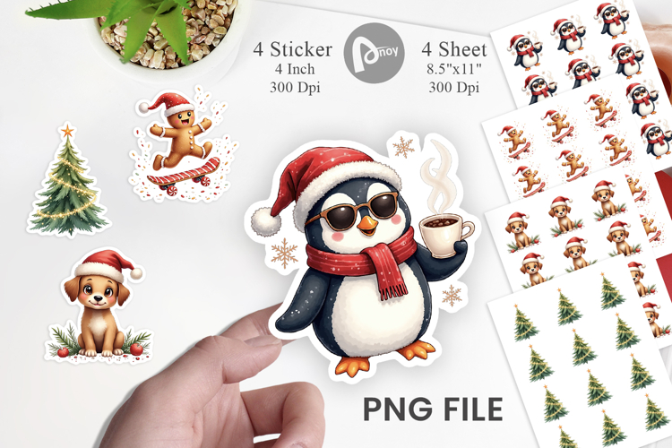 Whimsical Holiday Friends Sticker
