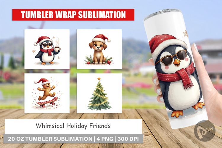 Whimsical Holiday Friends Tumbler