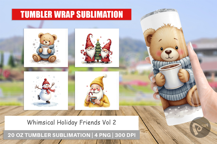 Whimsical Holiday Friends Tumbler