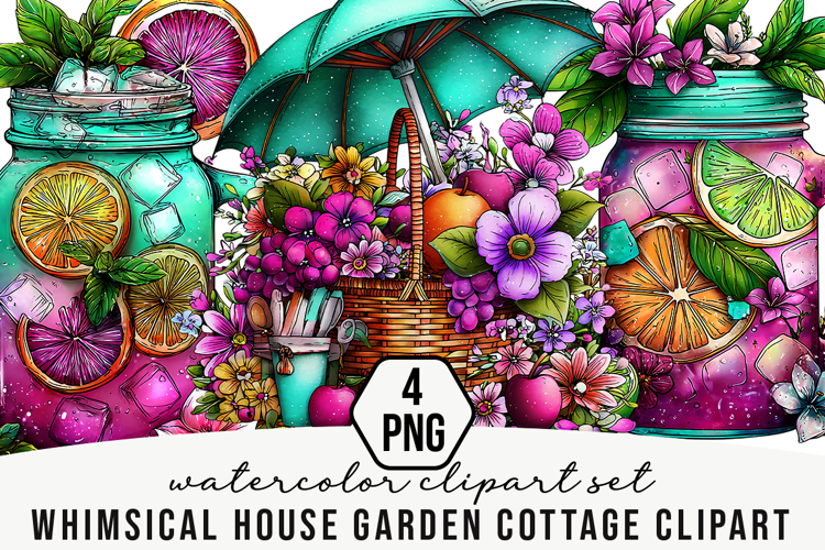 Whimsical House Garden Cottage Clipart