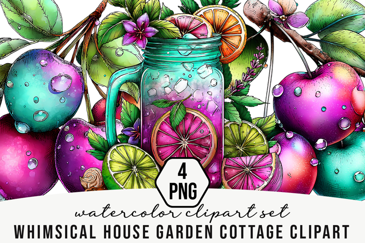 Whimsical House Garden Cottage Clipart