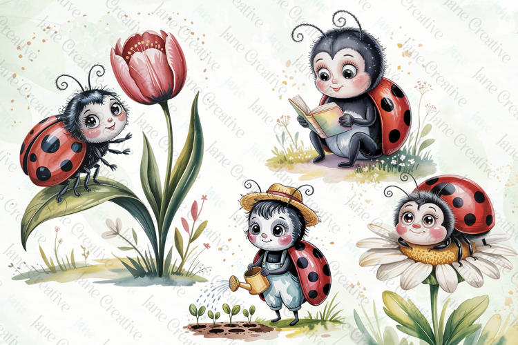 Whimsical Ladybug Clipart