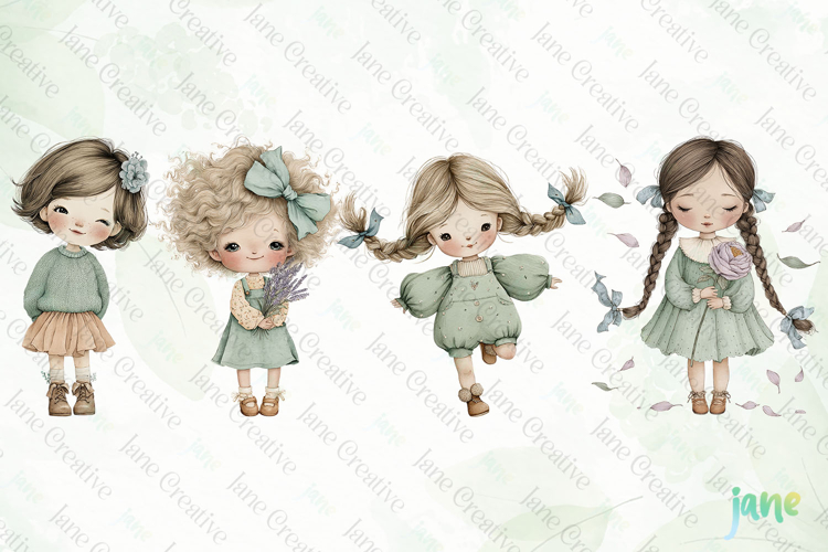 Cute Girl Clipart Image 4