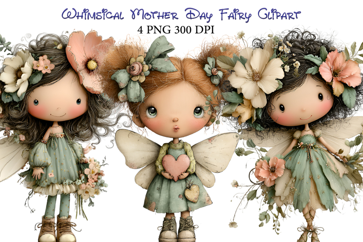 Whimsical Mother Day Fairy Clipart