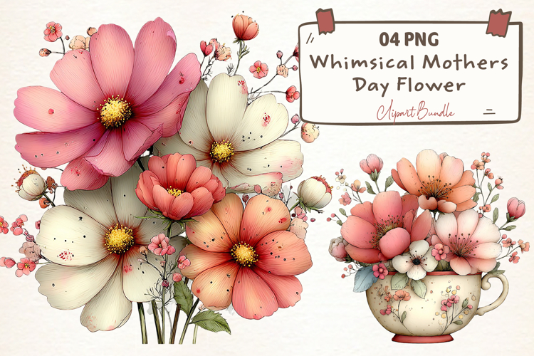 Whimsical Mothers Day Flower Clipart