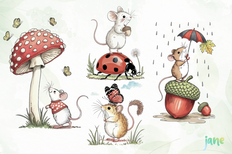 Whimsical Mouse Clipart PNG