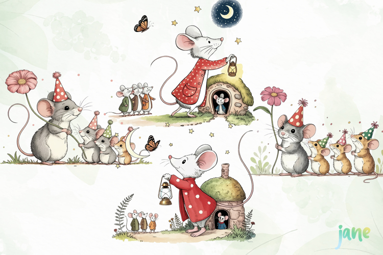 Whimsical Mouse Clipart PNG