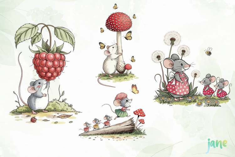 Whimsical Mouse Clipart PNG